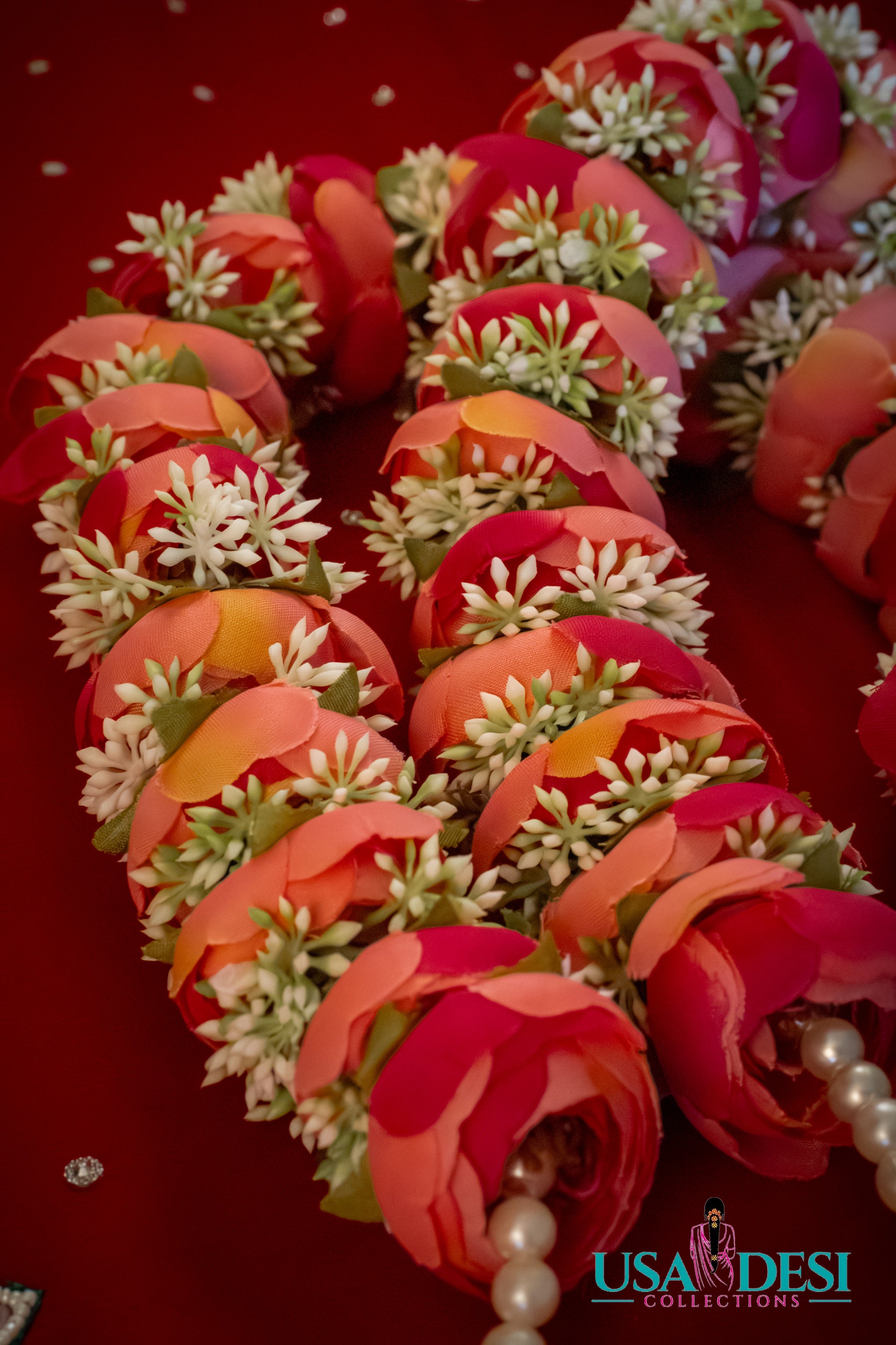 Artificial Peony Garland (Hot Pink)