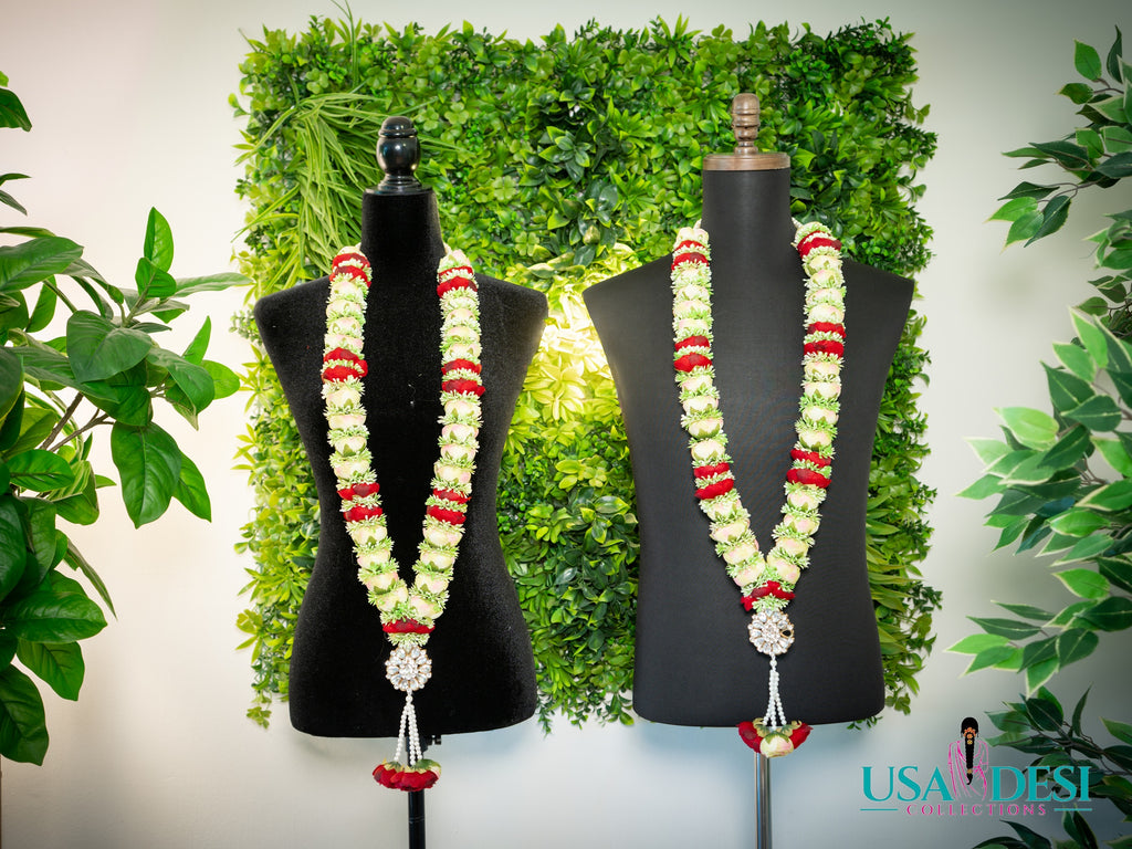 Artificial Peony Garland (White and Red)