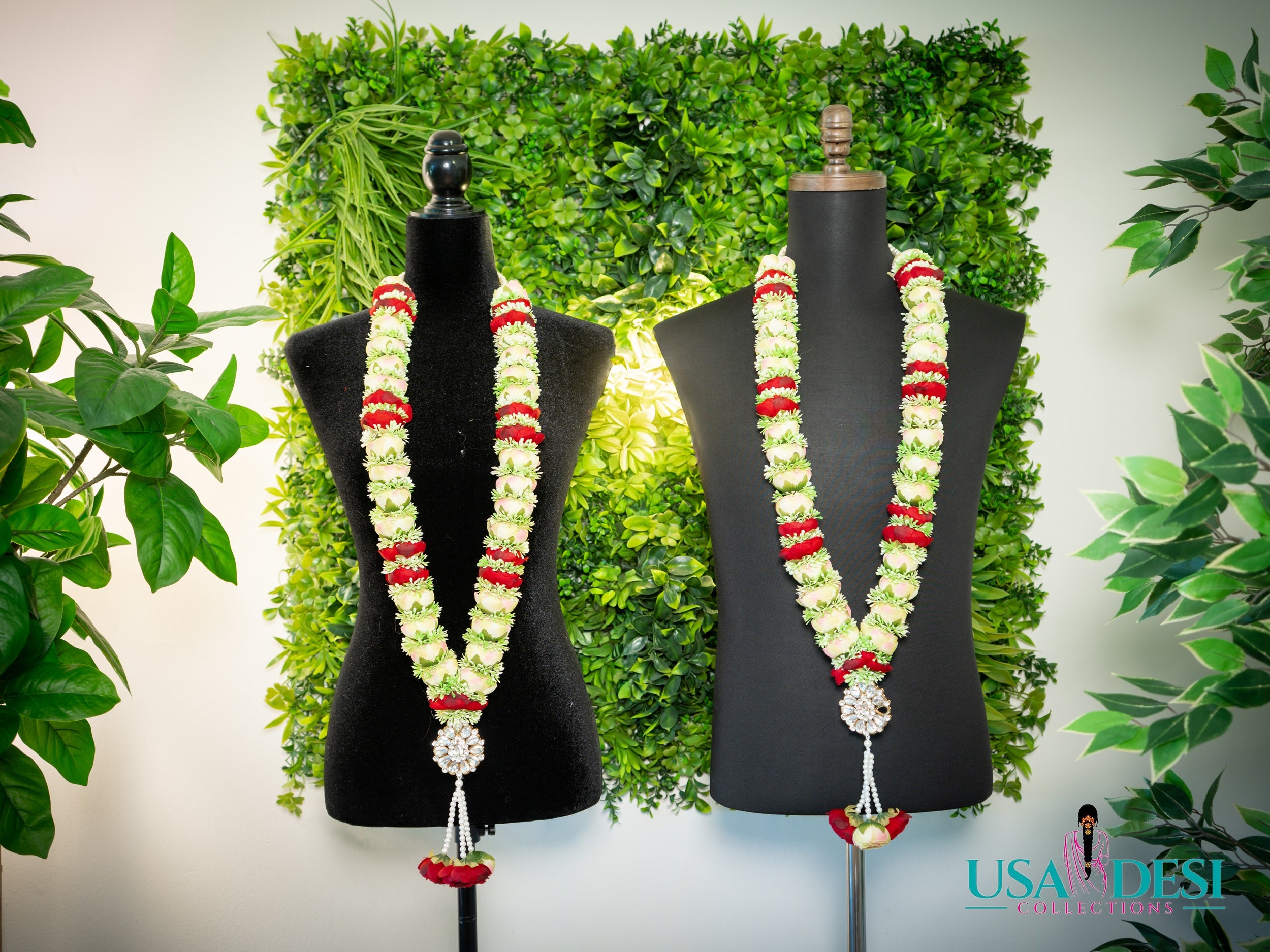 Artificial Peony Garland (White and Red)