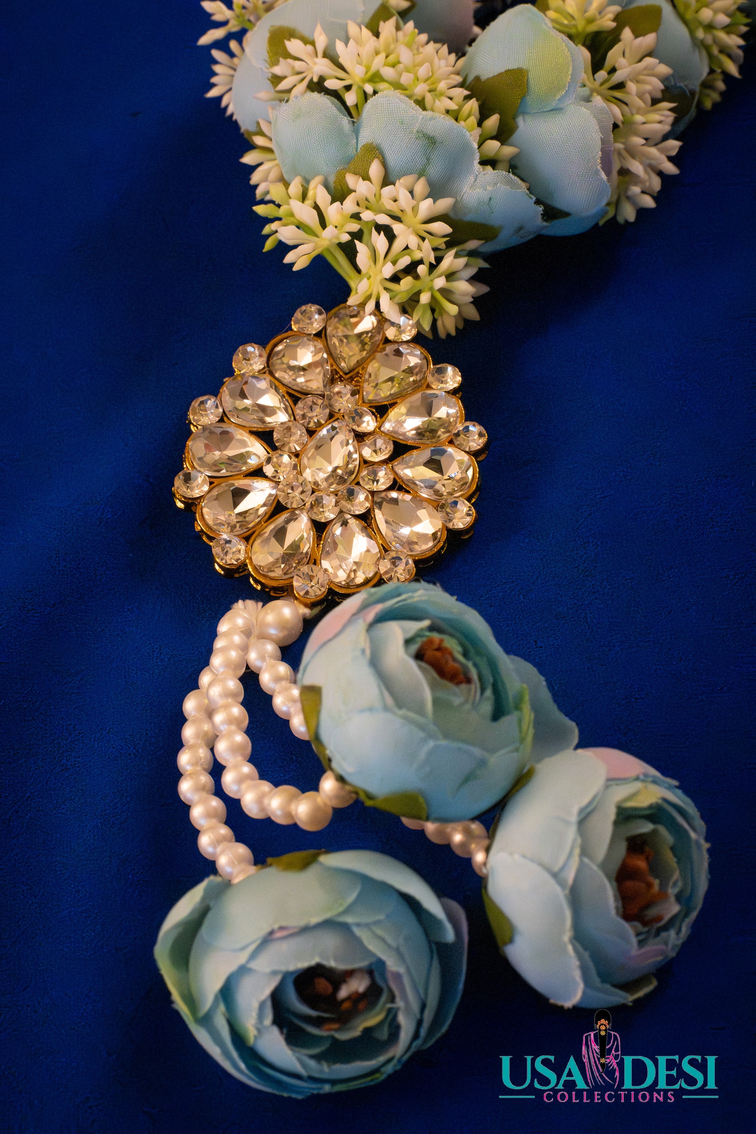 Artificial Peony Garland (Blue)