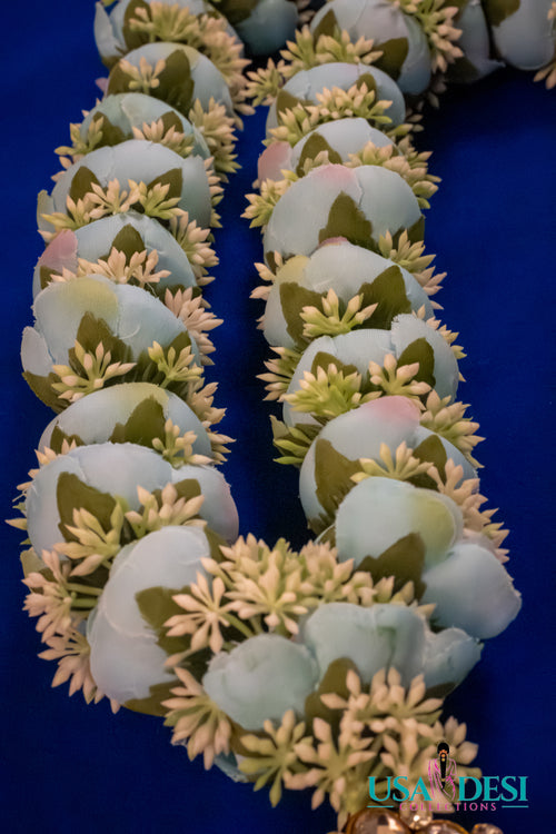 Artificial Peony Garland (Blue)