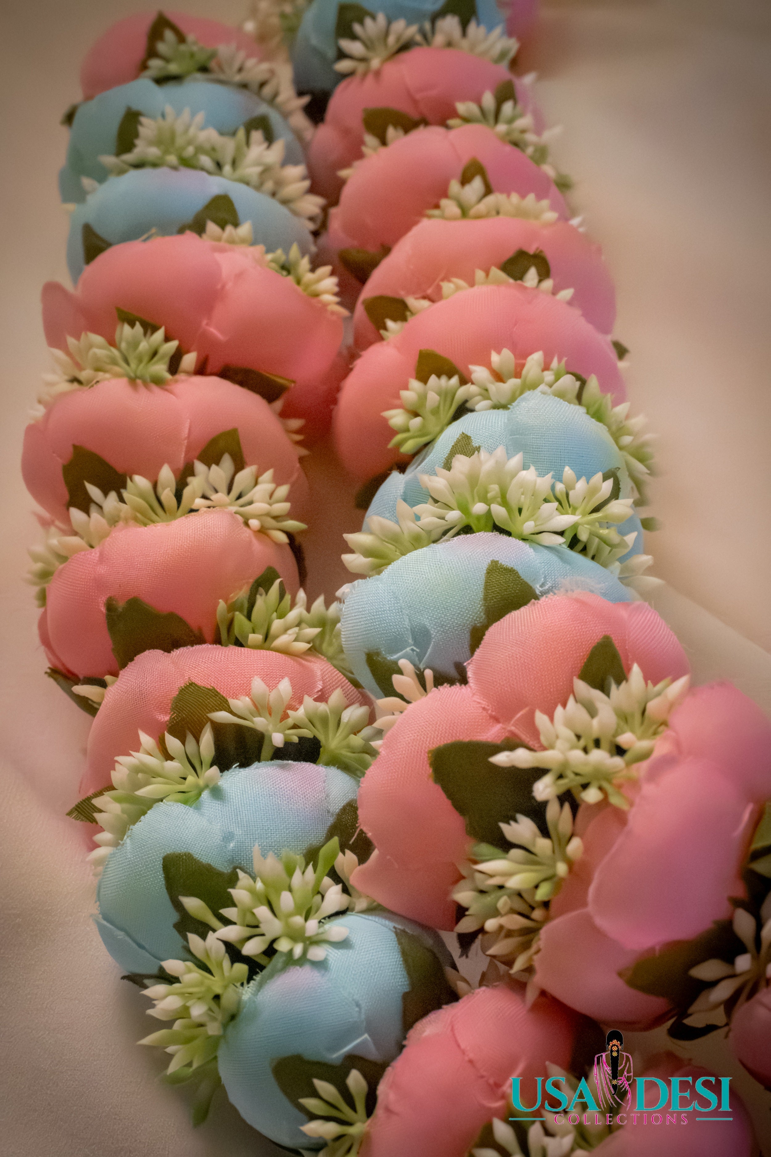Artificial Peony Garland (Bluish Pink)