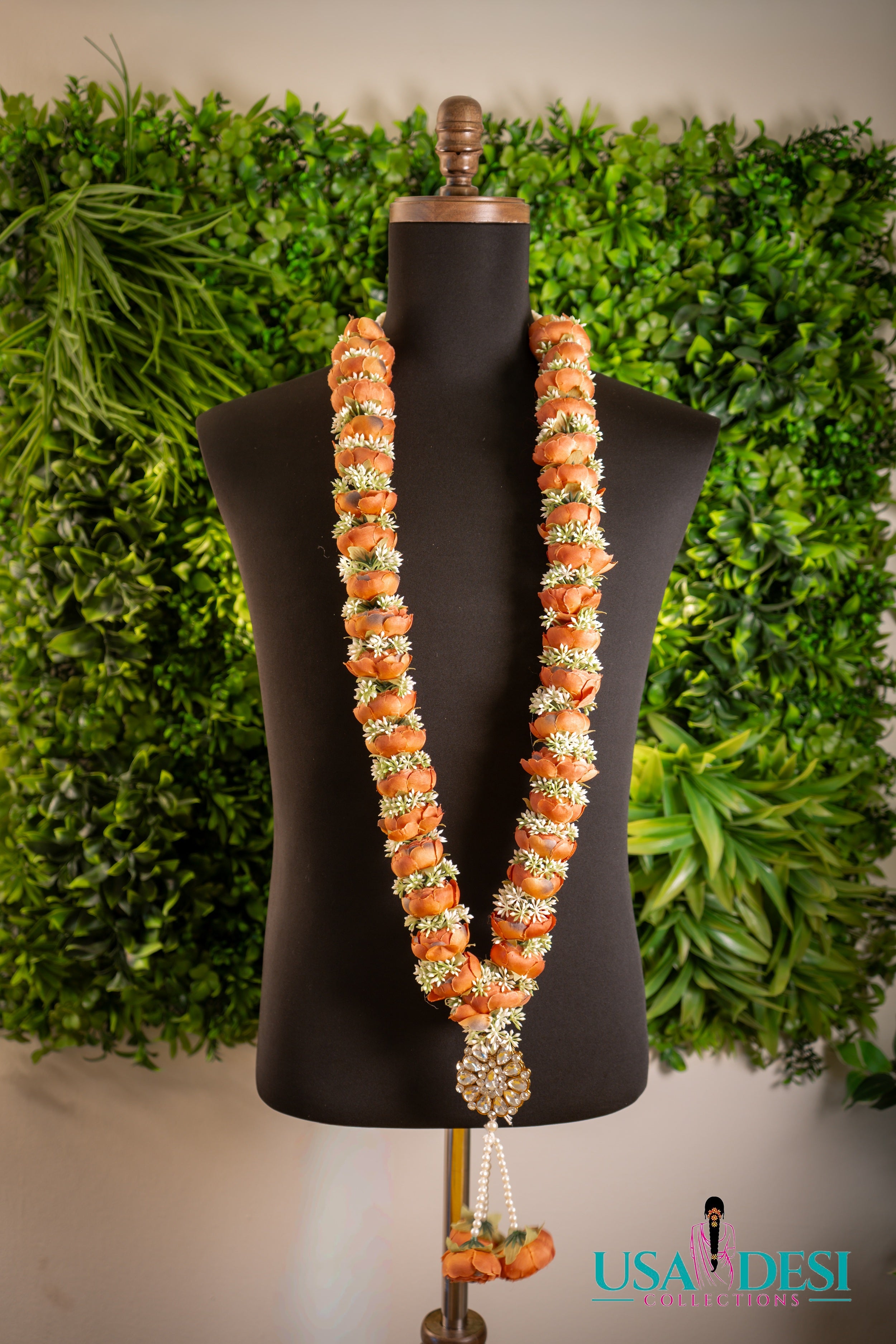 Artificial Peony Garland (Brown)