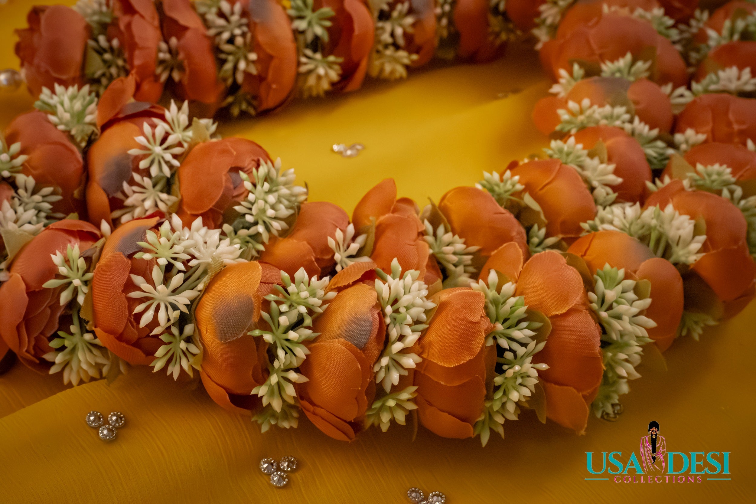 Artificial Peony Garland (Brown)