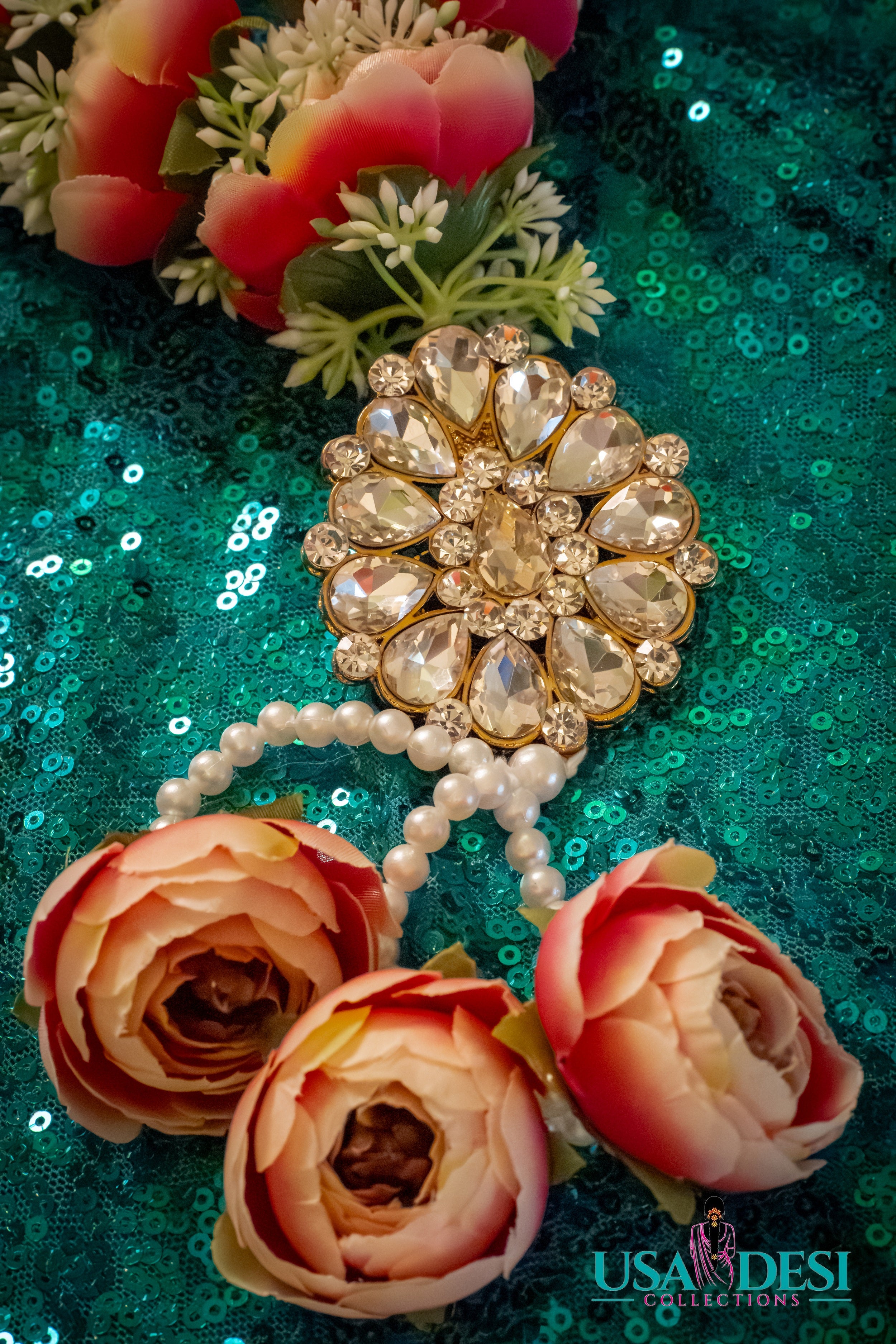 Artificial Peony Garland (Whitish Pink)