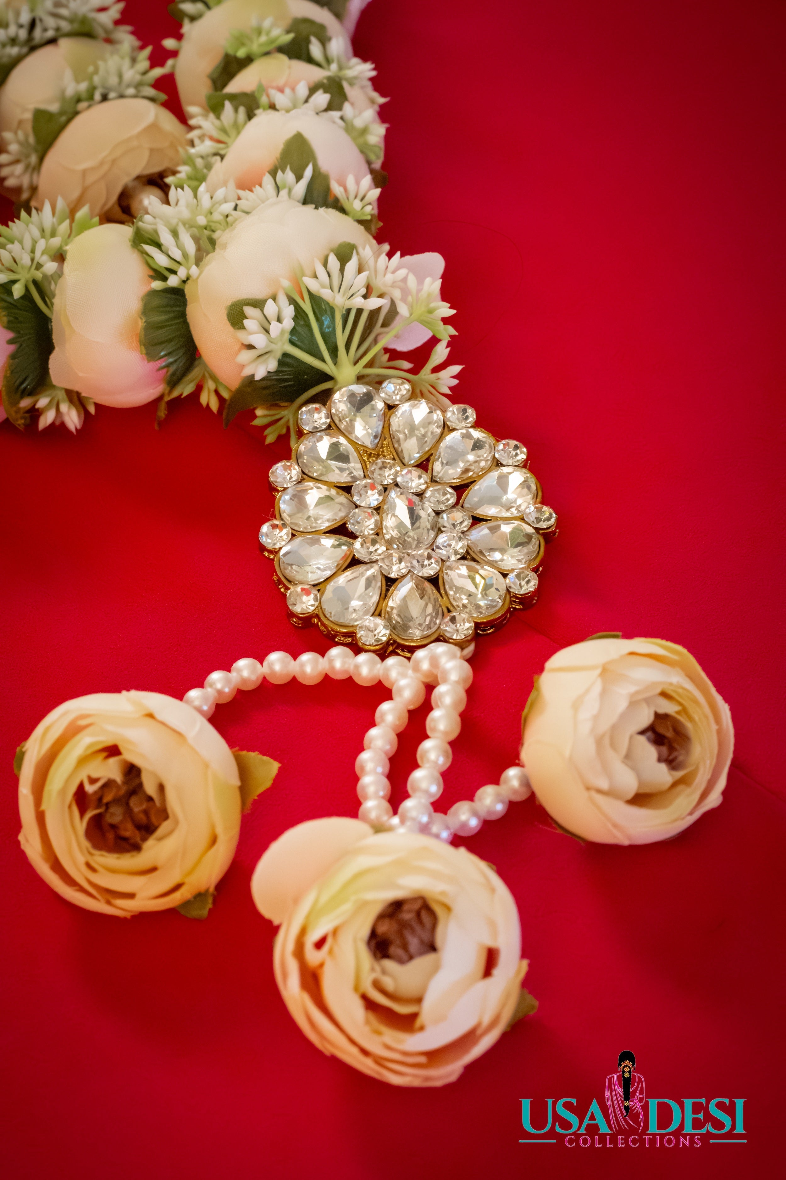 Artificial Peony Garland (Pink and Beige)