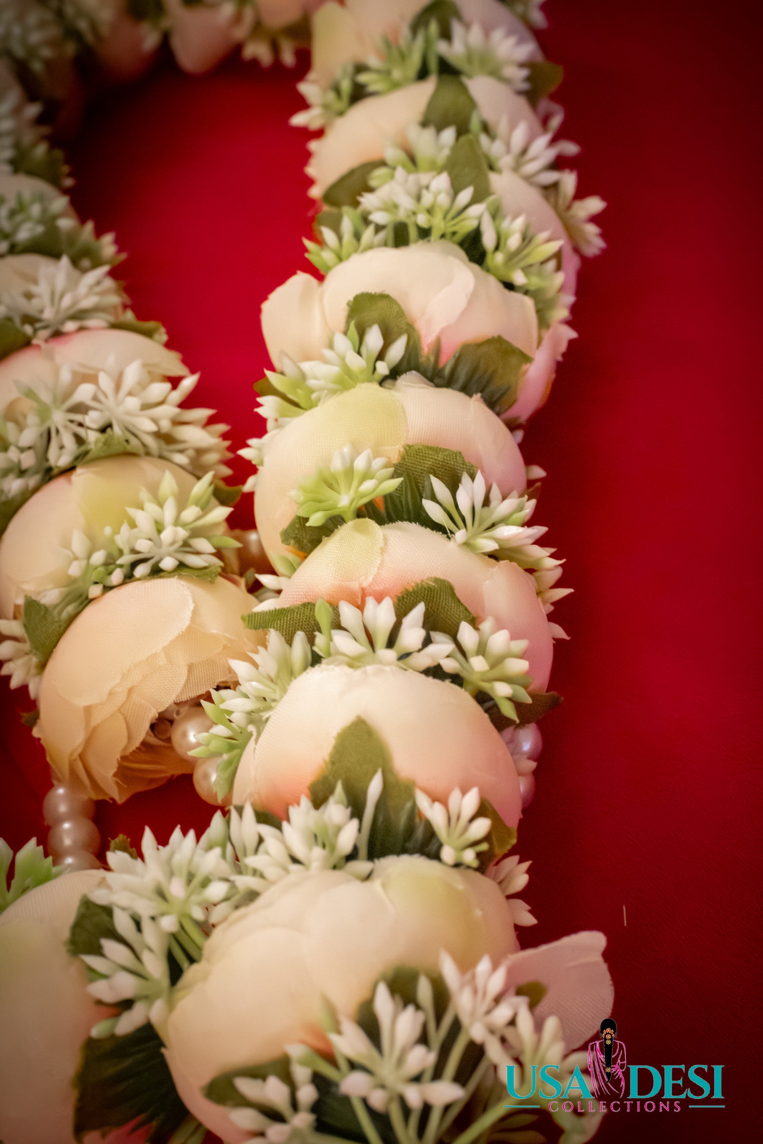 Artificial Peony Garland (Pink and Beige)