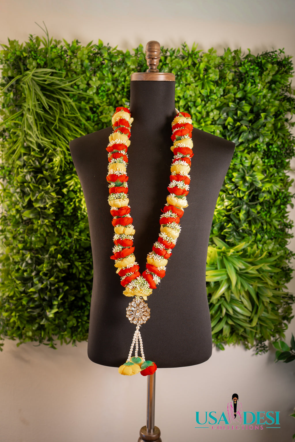 Artificial Peony Garland ( Yellow and Red)