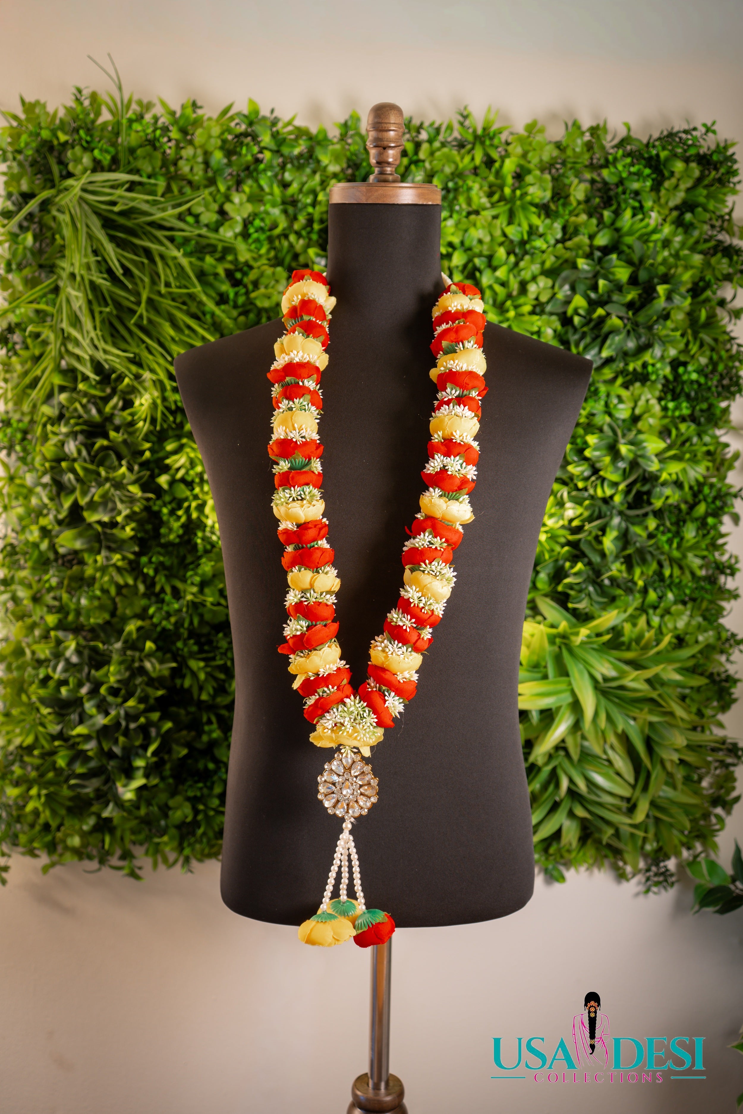 Artificial Peony Garland ( Yellow and Red)