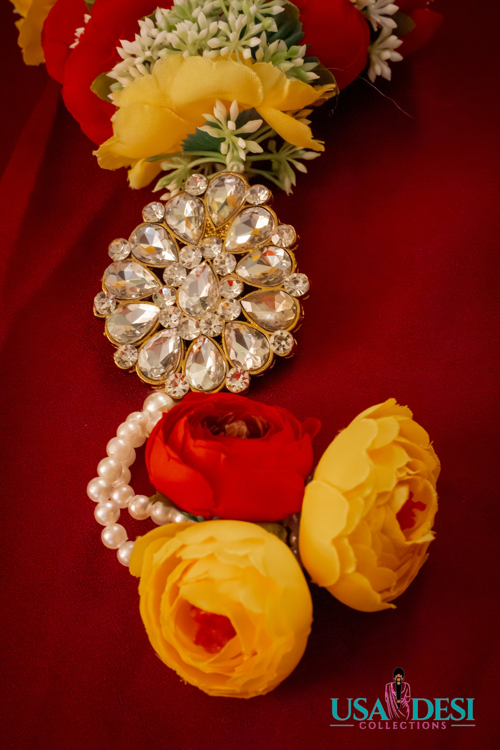Artificial Peony Garland ( Yellow and Red)