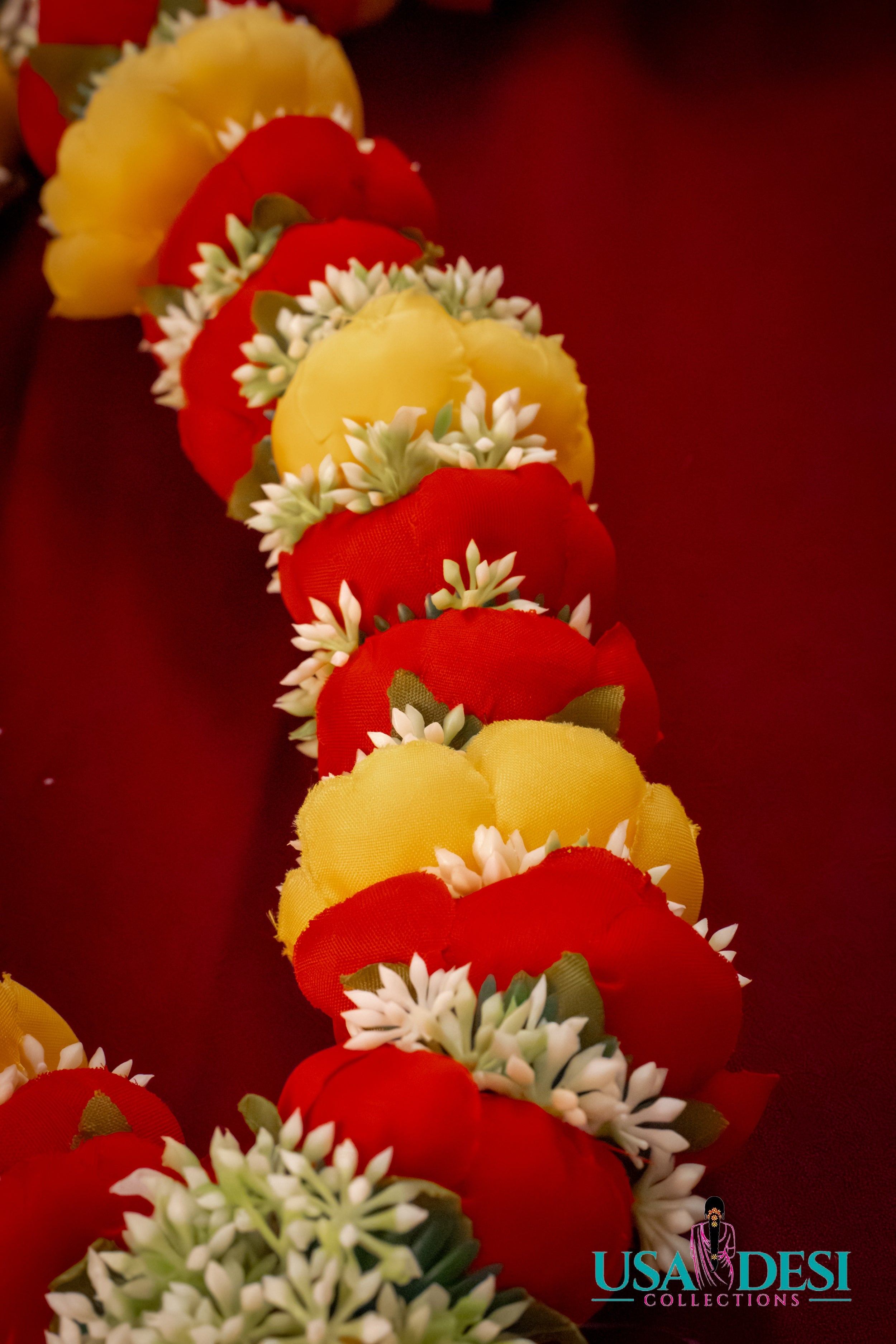 Artificial Peony Garland ( Yellow and Red)