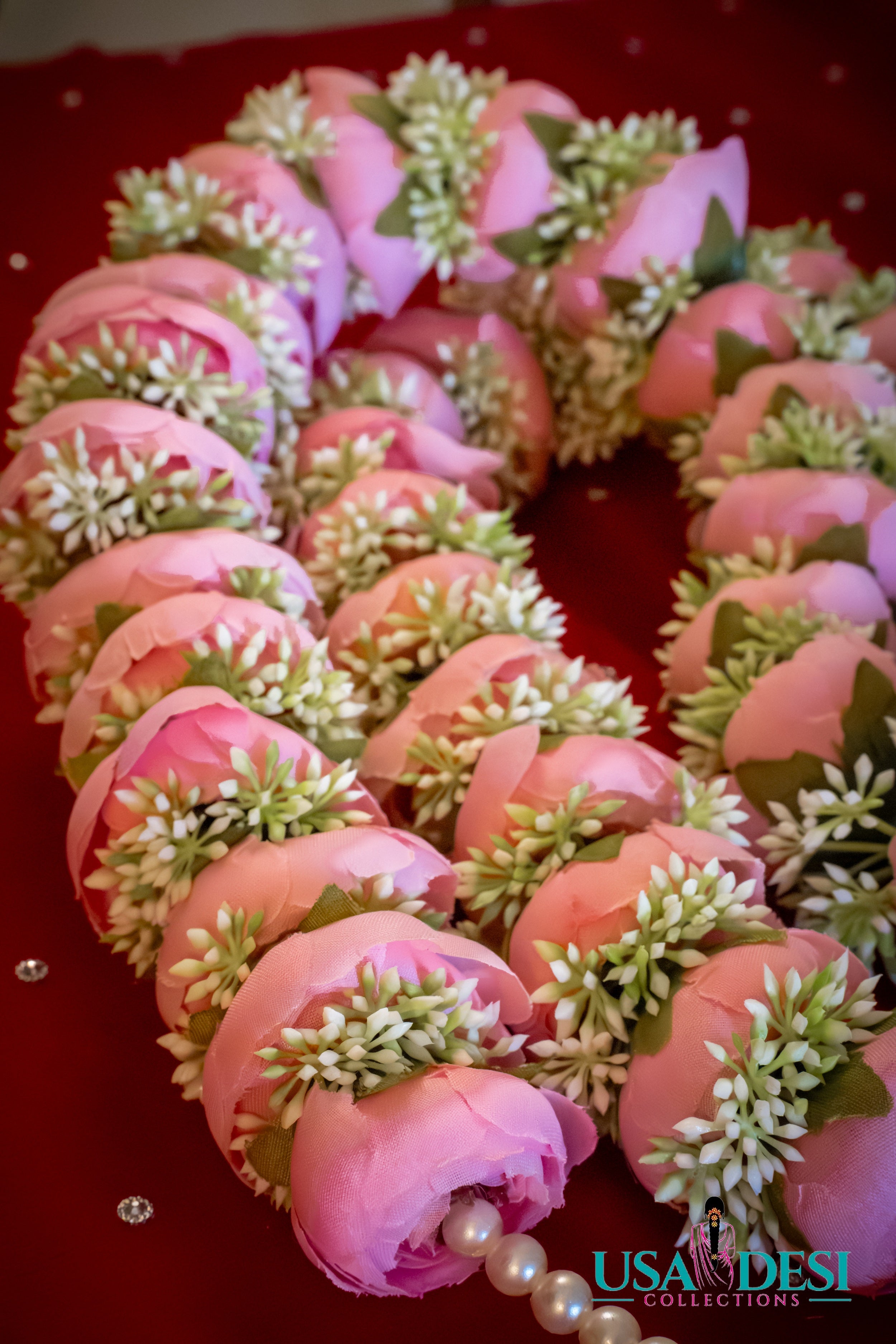 Artificial Peony Garland (Light Pink)