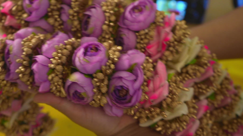 Artificial Peony Garland (Pink and Purple)