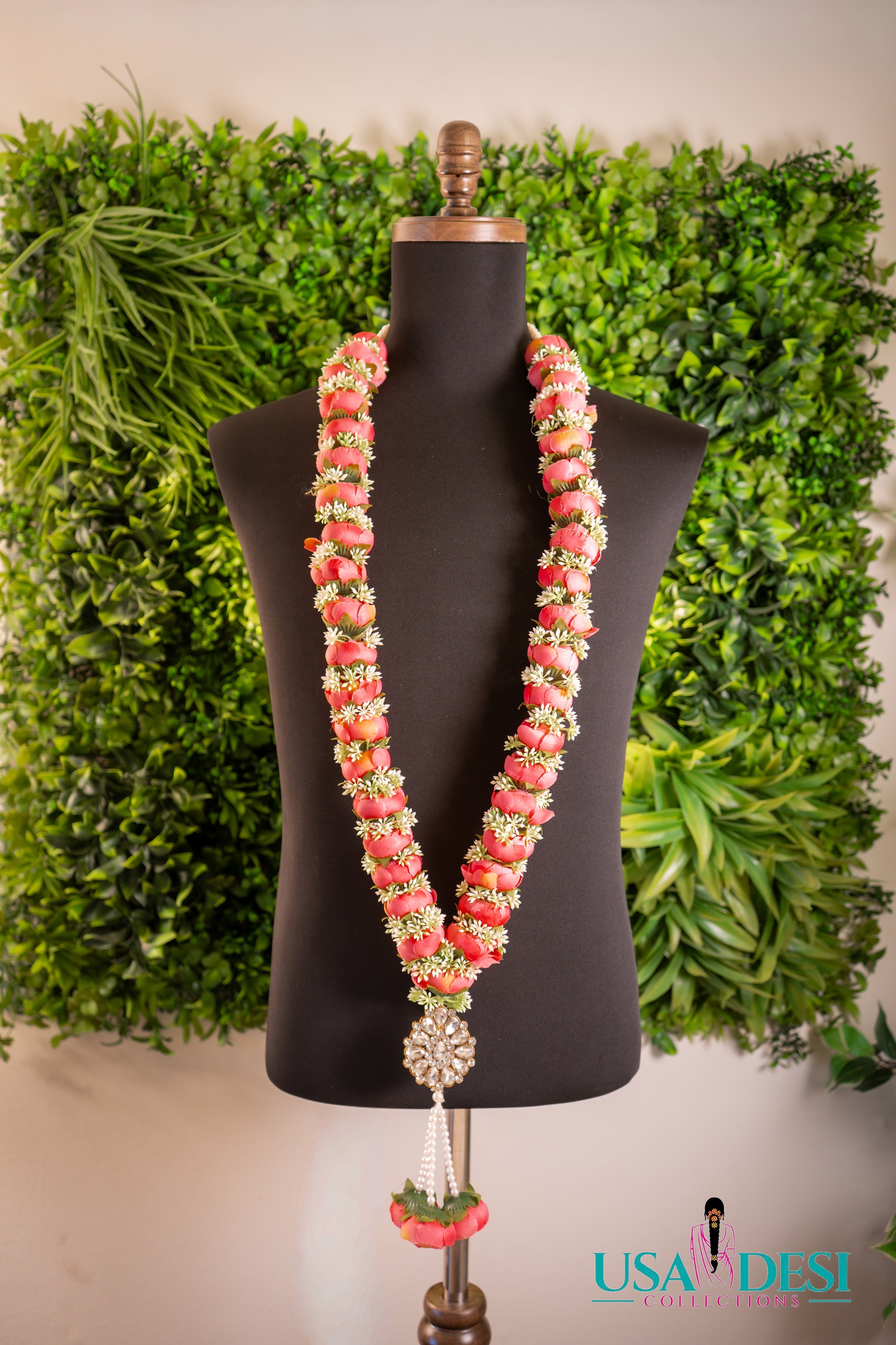 Artificial Peony Garland (Orangish Pink)