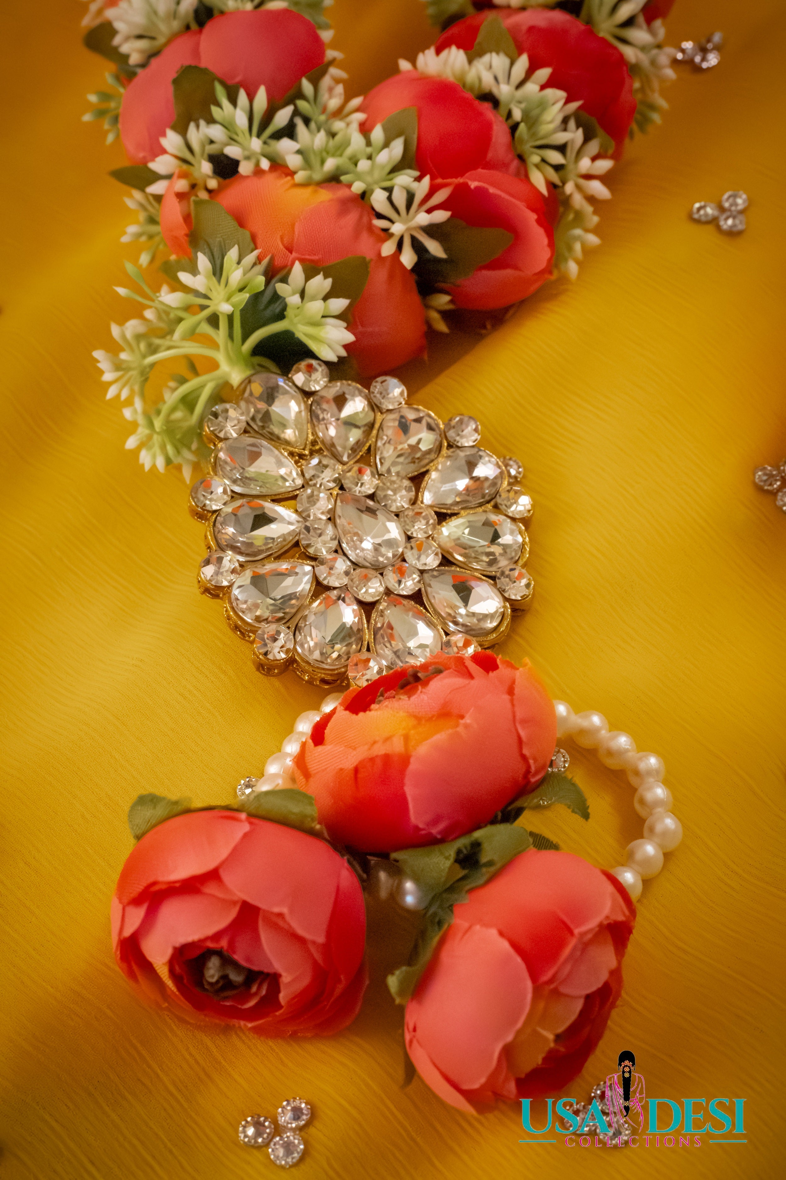 Artificial Peony Garland (Orangish Pink)