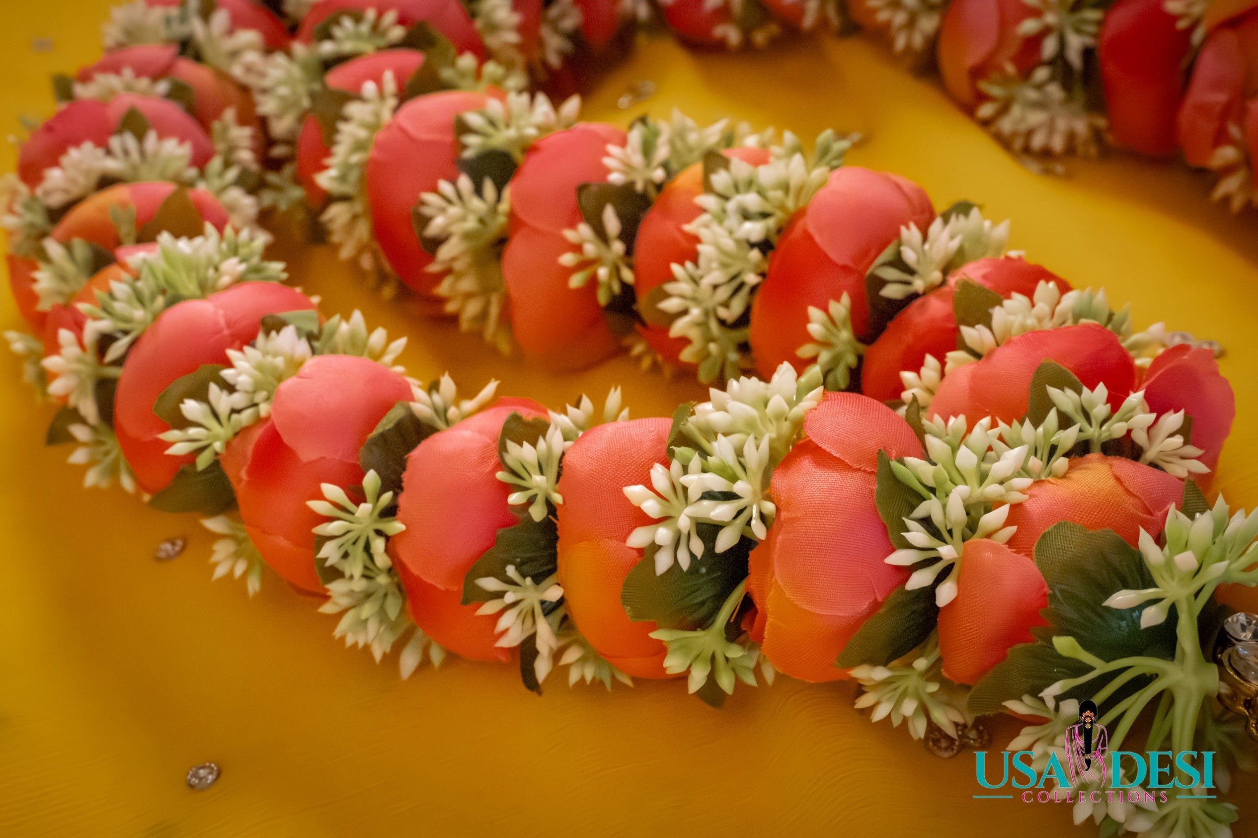 Artificial Peony Garland (Orangish Pink)