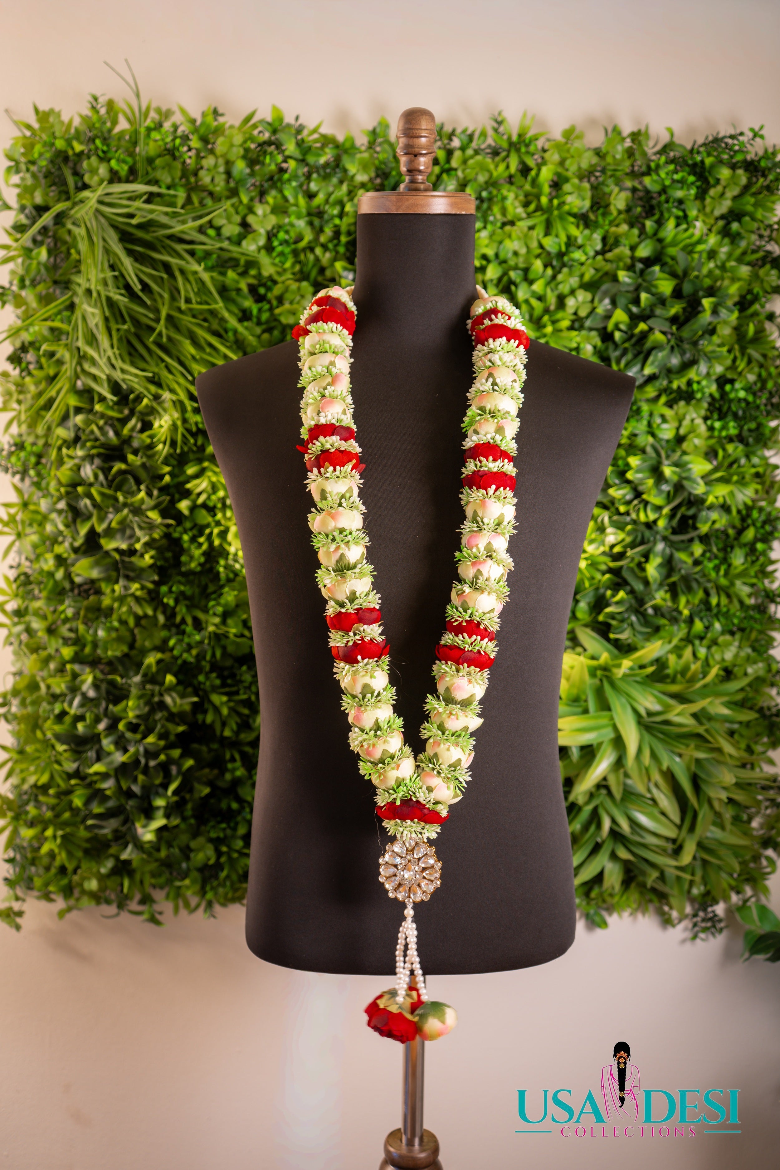 Artificial Peony Garland (White and Red)